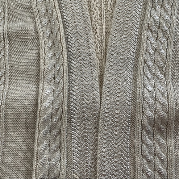 NWOT Margaret O’Leary Silver Accent Belted Knit Cardigan - Sz M - Picture 4 of 12